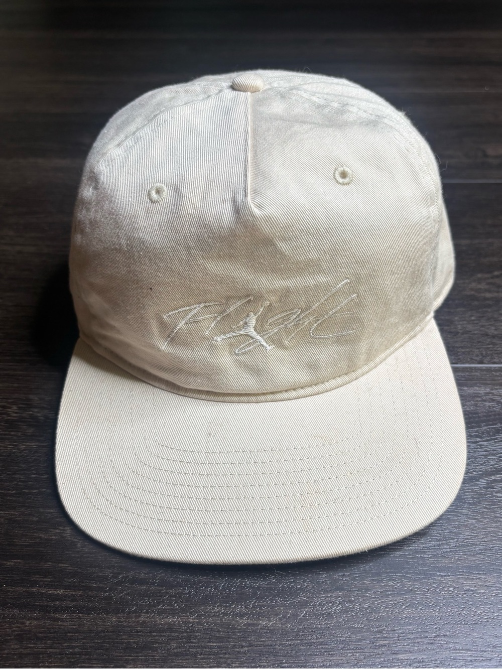 Nike Air Jordan Hat Flight Pro Strap 5-Panel Khaki Beige Adjustable Cap M/L